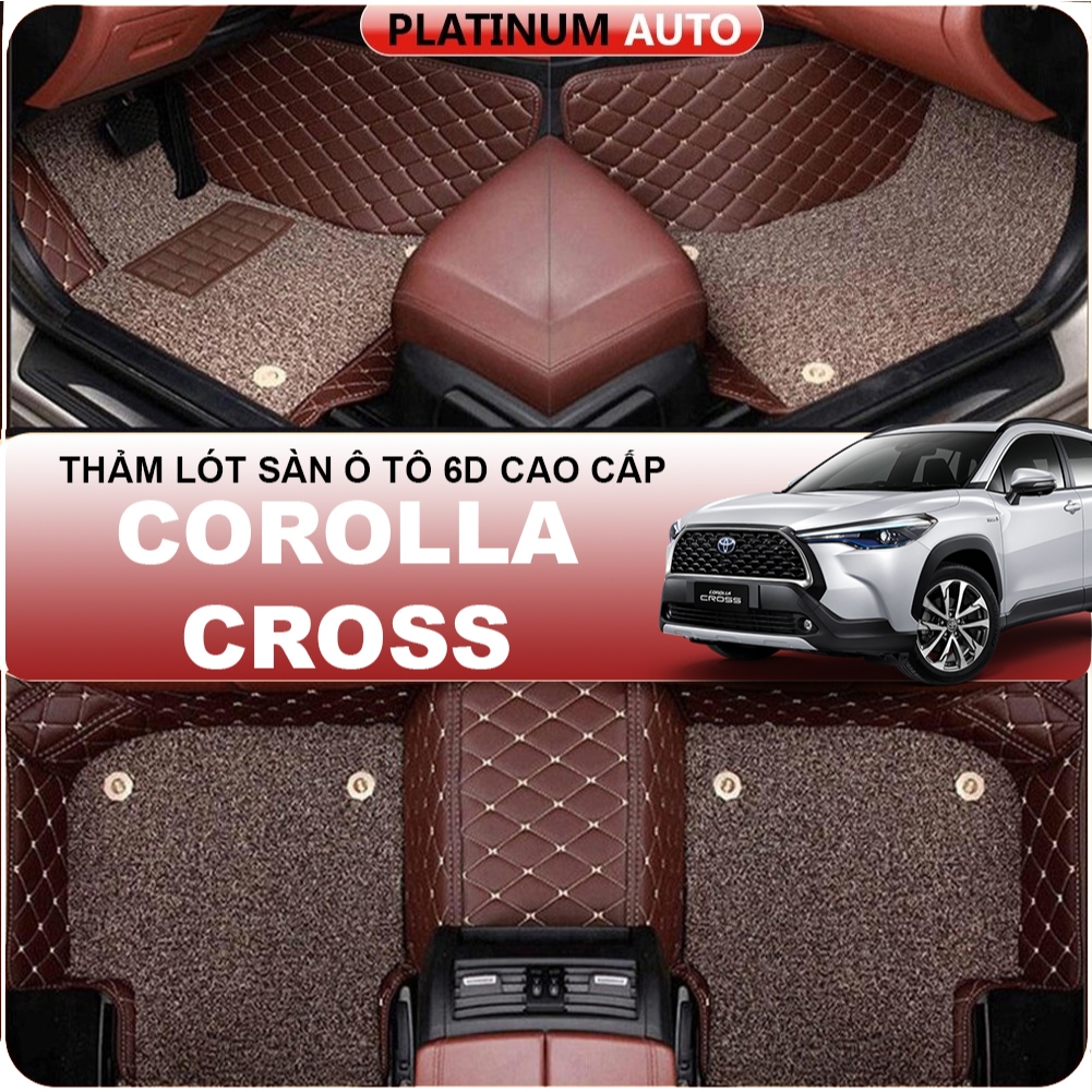 Thảm lót sàn ô tô 6D Toyota Crolla Cross (2020-2025) chống thấm nước, không mùi, phủ kín 95% phần nỉ