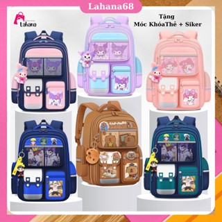 Balo chống gù cho bé tiểu học, cặp sách cho bé trai gái siêu nhẹ chống nước Capybara HS06