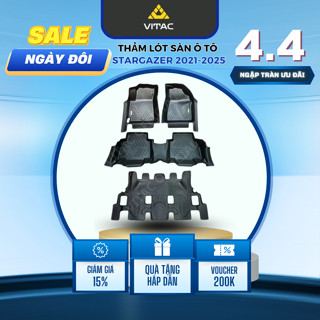 Freeship_Lót sàn nhựa ô tô 5D HYUNDAI STARGAZER 2021 - 2025 nhựa TPV (4 tấm/Bộ)