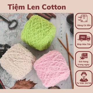 Len bông xù cuộn to 100g sợi 4mm