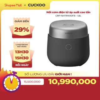 Nồi cơm điện áp suất kép cao tần Cuckoo 1.8L CRP-NHTR1010FB- Màu đen-Lòng nồi phủ men Xwall độc quyền