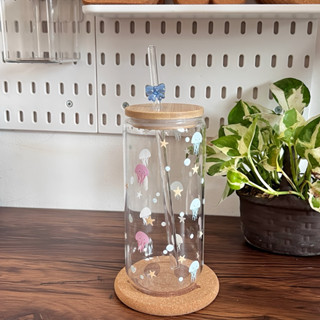 Cốc thủy tinh thiết kế 600ml, Ly thủy tinh chịu nhiệt cao, Cốc thuỷ tinh có nắp,  Set quà tặng miễn phí thiệp và hộp quà