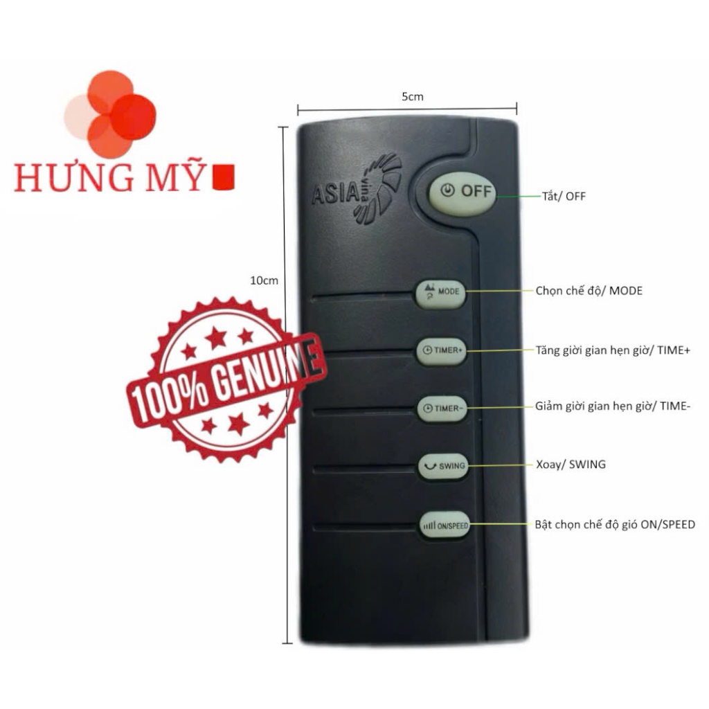 Remote quạt Asia - Điều khiển từ xa quạt Asia ( Chính Hãng ) Chính Hãng