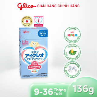 [DUY NHẤT THÁNG 9 - MUA 1 TẶNG 2] Sữa Bột Cho Bé Glico Icreo Grow-Up (Số 1) - Hộp 10 x 13,6g/Thanh Cải Thiện Tiêu Hóa