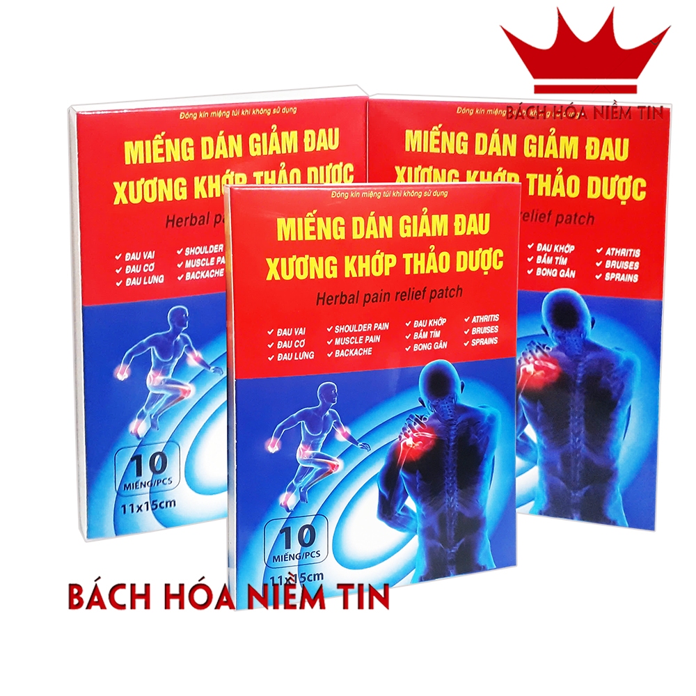 Miếng dán giảm đau xương khớp thảo dược Herbal pain relief patch giúp giảm đau đầu, đau vai gáy, căng cơ, đau lưng