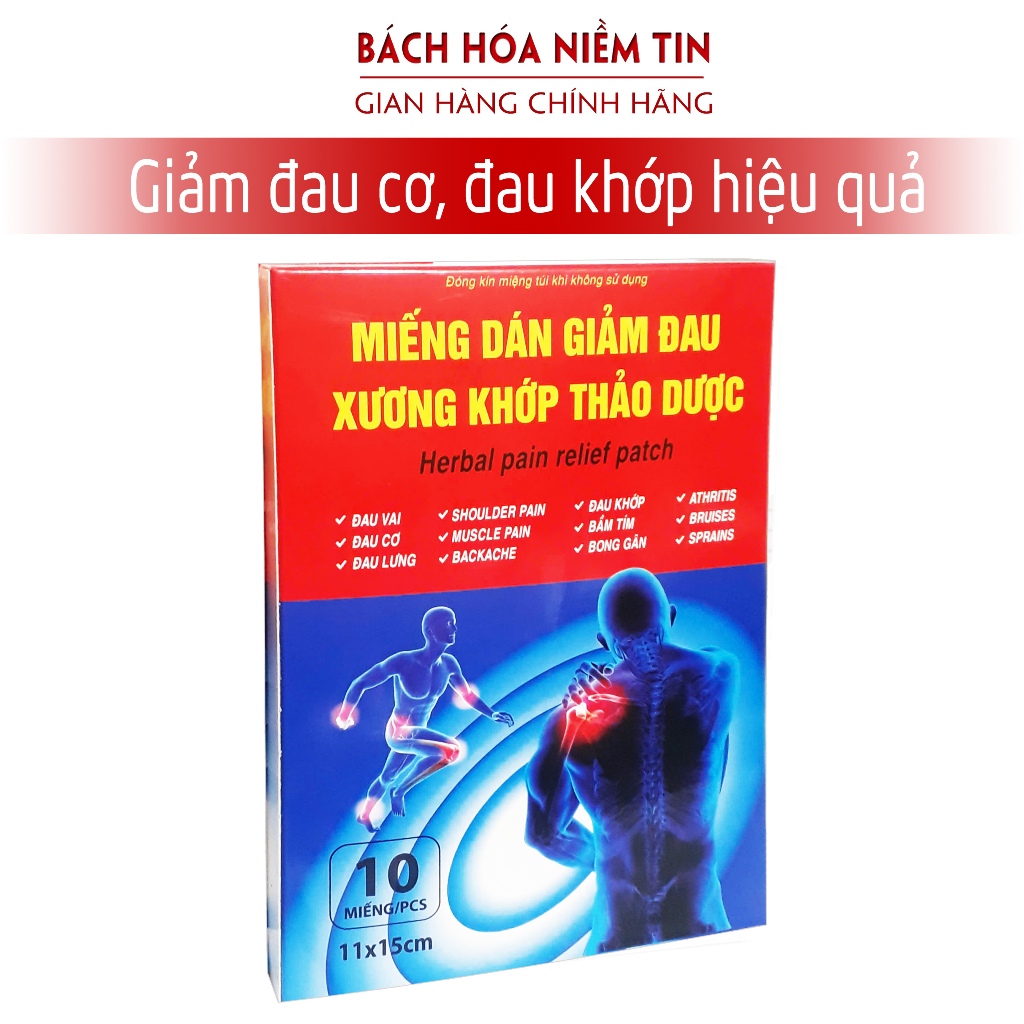 Miếng dán giảm đau xương khớp thảo dược Herbal pain relief patch giúp giảm đau đầu, đau vai gáy, căng cơ, đau lưng
