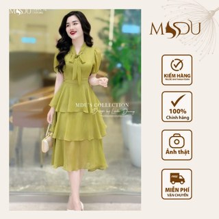 Váy Tiểu Thư MDU2307 Chất Tơ Hàn Mềm Mại Dáng Xòe Nhẹ Tôn Dáng Từ MDU K66-D1-1