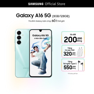 Điện thoại Samsung Galaxy A16 5G (8GB/128GB), màn hình Super AMOLED 6.7", kháng bụi nước IP54