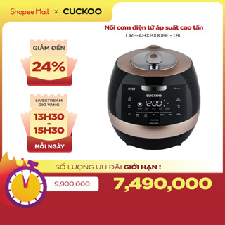 Nồi cơm điện tử áp suất cao tần Cuckoo 1.8L CRP-AHXB1008F - Lòng phủ men Xwal độc quyền- Bản Quốc Tế