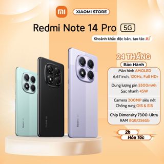 Điện Thoại Xiaomi Redmi Note 14 Pro (5G) 8/256Gb - Chính Hãng Bảo Hành 24 Tháng - ( Nguyên Seal )