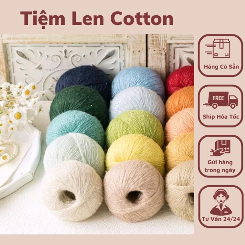 Len Susan Family Mohair Kim Sa, Kim Tuyến đan áo,khăn,mũ