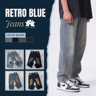 [CÓ BIGSIZE] Quần Jeans Nam Xanh Retro WHY NOT Retro Jeans, Quần Bò Nam Cạp Cao Ống Suông Rộng