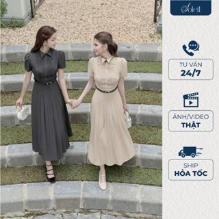 Váy Đầm Nữ Dáng Dài Xòe Xếp Ly Thanh Lịch Công Sở SOLEIL - Tochie Dress (Kèm Đai Ngẫu Nhiên) VD58
