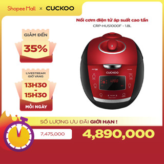 Nồi cơm điện tử áp suất cao tần Cuckoo 1.8 lít CRP-HUS1000F màu đỏ- lòng nồi chống dính cao cấp phủ Xwall Black shine