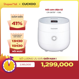 Nồi cơm điện tử CUCKOO CR-0675F phiên bản quốc tế 1,08 lít- Lòng nồi chống dính - Hàng chính hãng