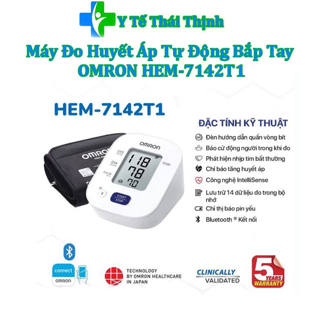 Máy Đo Huyết Áp Tự Động Bắp Tay OMRON HEM-7142T1 Bảo Hành 5 Năm