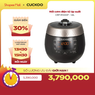 Nồi cơm điện tử áp suất Cuckoo 1.08 lít CRP-R0600F màu đen - lòng nồi chống dính cao cấp phủ Xwall Black shine- Quốc tế