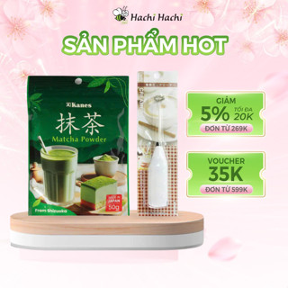 Combo Bột trà xanh Matcha Nhật Bản Kanes 50g và Máy tạo bọt sữa, cà phê cầm tay Echo Metal