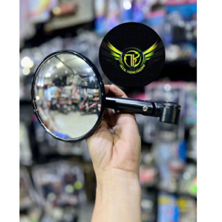 Gương chiếu hậu TRÒN CẦU LỒI mặt gương to 115mm thân sơn đen cho góc nhìn rộng gắn mọi loại xe,tặng kèm 1 lục giác và ốc