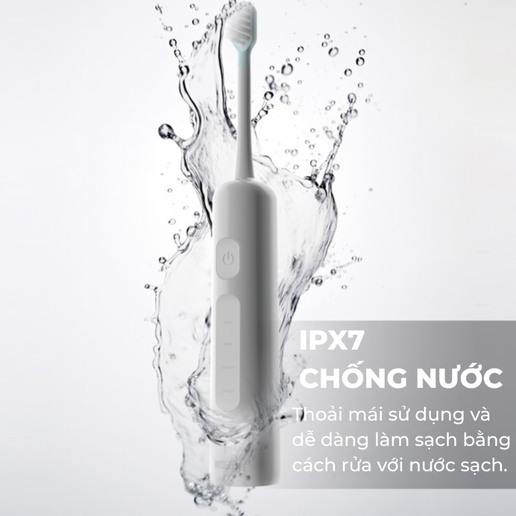 bàn chải điện Wisezen nâng cấp đặc biệt Chải Sạch Mảng Bám Tới 20X đánh răng tự động Tặng kèm 3 đầu thay thế | BigBuy360 - bigbuy360.vn