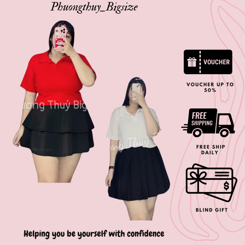 COMBO 2 áo polo croptop chất thun gân nữ bigsize - A59