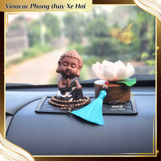 Set tượng Phật cùng Mộc Liên Hoa, đài sen để taplo ô tô đem đến sự bình an, phước lành