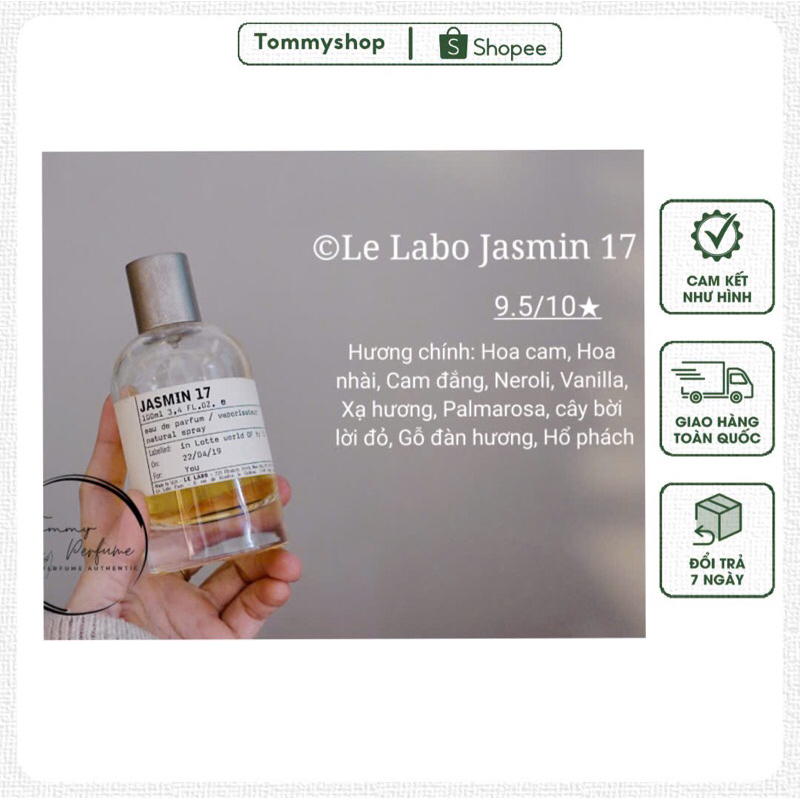 [Ống 10ml] Nước hoa Unisex LE LABO Jasmin 17