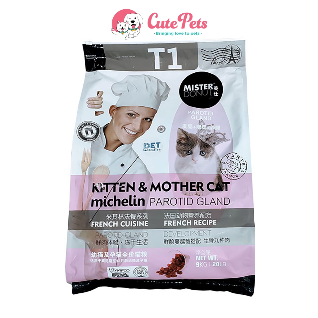 Thức ăn mèo Mister Donut T1 Kitten - Túi 9kg - Cutepets