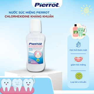 Nước Súc Miệng PIERROT Chlorhexidine kháng khuẩn, Giảm Nhiệt Miệng, hơi thở thơm mát hương bạc hà  250ml