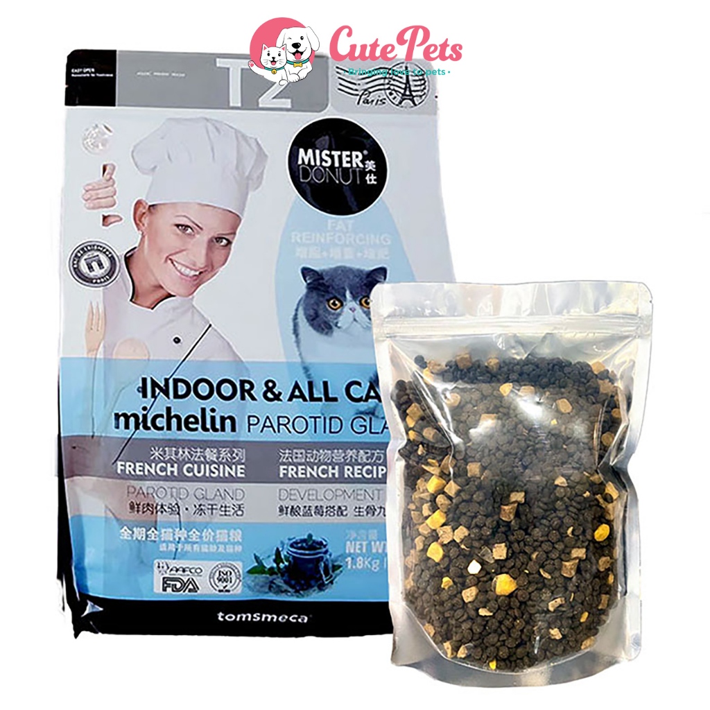 Thức ăn mèo Mister Donut T2 Indoor túi 1kg - Cutepets