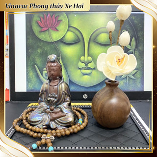 Tượng phật Mẹ Hiền Quan Thế Âm cùng Liên Hoa để taplo xe hơi, mang lại bình an, may mắn