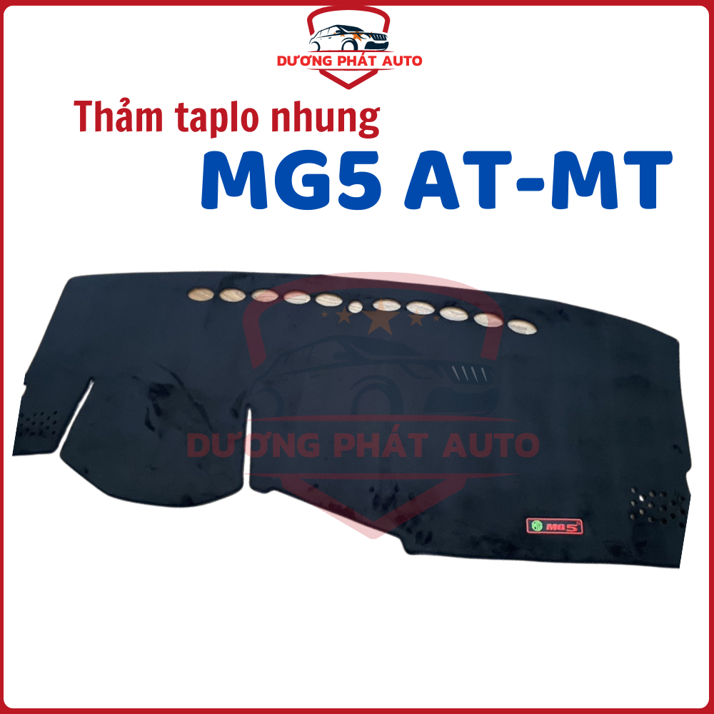 Thảm taplo nhung lông cừu xe MG5 AT- MT cao cấp, màu đen- Đế Có Chống Trượt, chuẩn form xe, 3 lớp ch