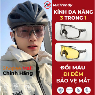 Kính đi đêm đổi màu MKTRENDY kính chống bụi bảo hộ chống tia UV bảo vệ mắt đa năng cho người đi xe chạy bộ thể thao F1