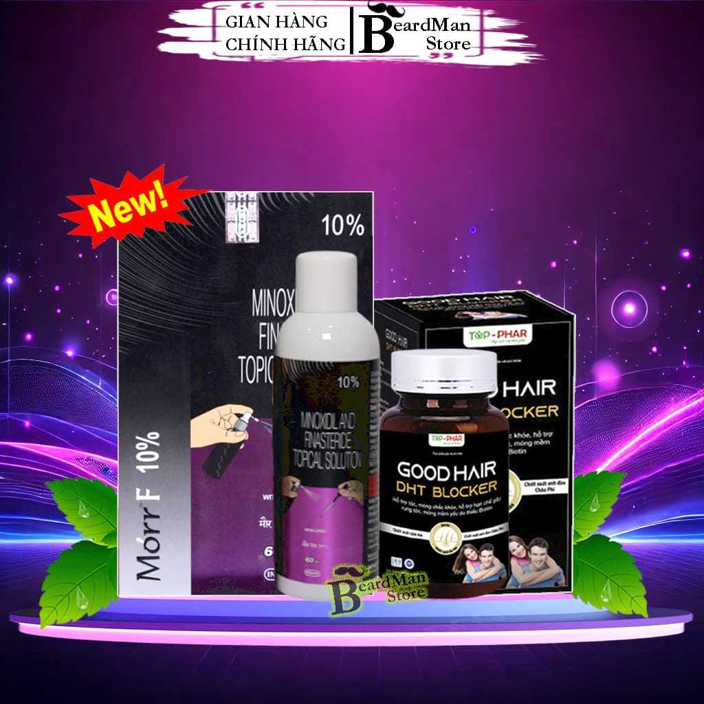 Combo Mọc Tóc Hói : Good Hair DHT Blocker 60 Viên + Morr F10%