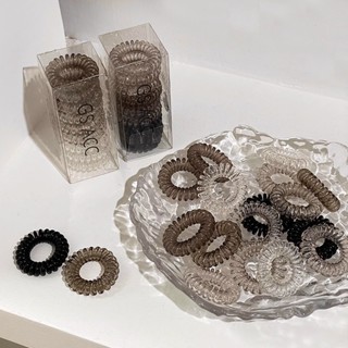 Hộp 9 Dây Cột Tóc Lò Xo Đàn Hồi Cao Cấp Nhiều Màu Sắc, Dây Chun Thun Buộc Tóc, Vòng Đeo Tay Phong Cách Hàn Quốc-88817.