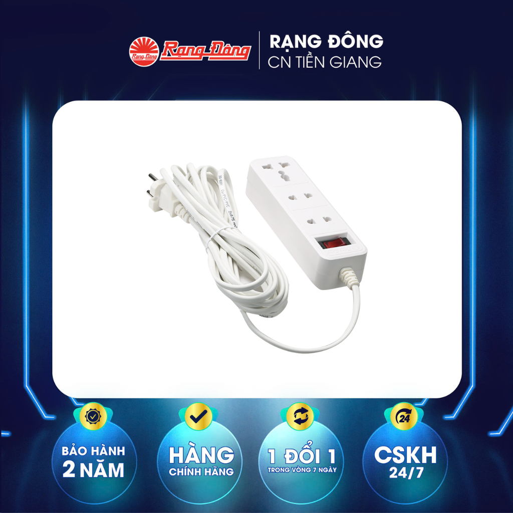 Ổ Cắm Kéo Dài Rạng Đông Model: OC05 3C/5M/10A