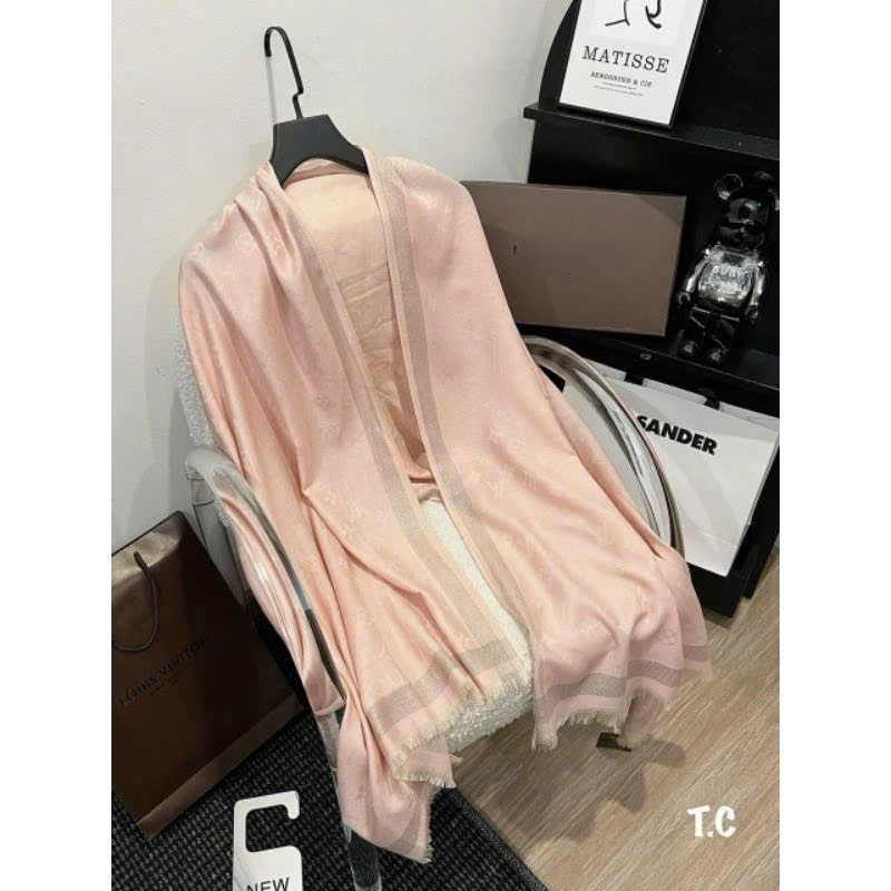 Khăn Lụa Đũi Cao Cấp, Khăn Choàng Lụa Nữ Ánh Nhũ Bản Dài 70x180cm Phong Cách Trẻ Trung