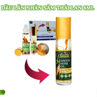 [Loại Xịn] Dầu Lăn, Dầu Nhân Sâm Thái Lan Ginseng Green Herb Oil, Dung Tích 8ml