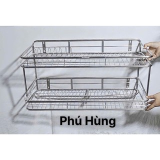 KỆ TREO 2 TẦNG INOX CAO CẤP ( ĐỦ SIZE) KỆ ĐỰNG CHÉN ĐĨA NHÀ BẾP