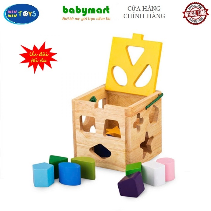 Đồ chơi gỗ - Giỏ thả 12 khối chính hãng Winwintoys 62022