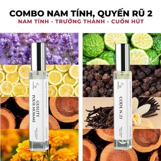 [SET QUÀ DÀNH CHO NAM] 02 chai tinh dầu nước hoa CODEDECO 10ml dạng xịt + 4 vial 2.5ml mùi ngẫu nhiên