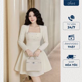 Váy Dạ Nữ Thiết Kế Dáng A SOLEIL Dạ Tweed Cao Cấp Tiểu Thư - MONIE DRESS (tặng kèm tag cài) VD37