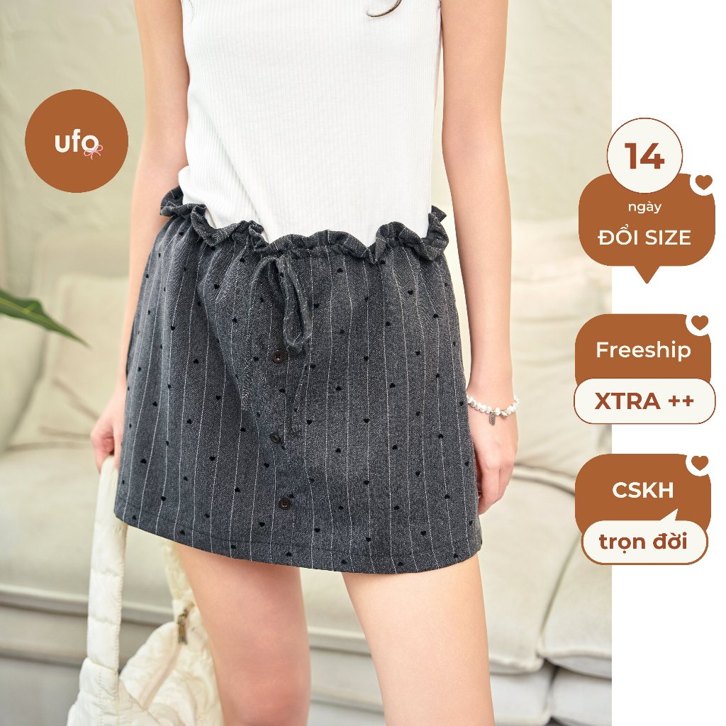 Chân váy ngắn cạp chun thắt nơ Kaci Mini Skirt - ufo.thebasic