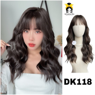 Tóc Dệt Kim Nguyên Đầu Mái Thưa Xoăn Sóng Lơi 50cm, Tóc THINHUNGWIG Sợi Tơ Hàn Cao Cấp Mềm Mượt (kèm lưới đội tóc) DK118