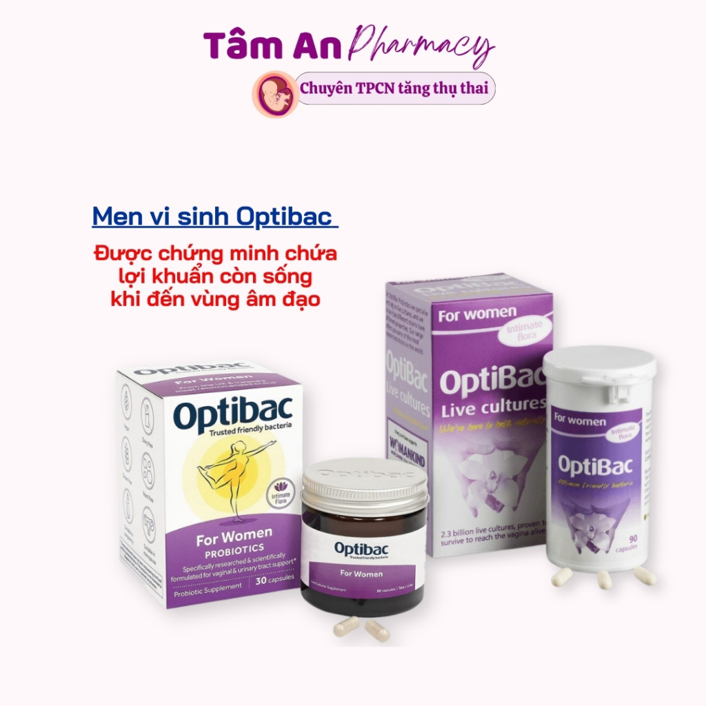 Men vi sinh OPTIBAC phòng ngừa phụ khoa vùng kín cho phụ nữ và mẹ bầu, Optibac Probiotics For Women