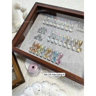  Set tráng gương nail 24 màu mã A - Trang trí móng nhiều màu - Tằng kèm bảng màu 