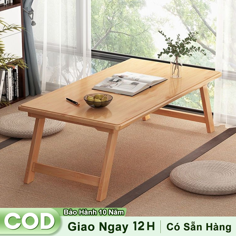 Woodland Bàn gỗ gấp gọn bàn làm việc tại nhà bằng gỗ chất liệu tre gỗ tự nhiên