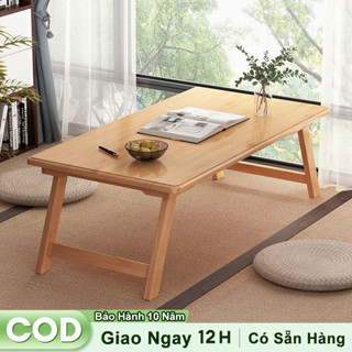 Woodland Bàn gỗ gấp gọn bàn làm việc tại nhà bằng gỗ chất liệu tre gỗ tự nhiên
