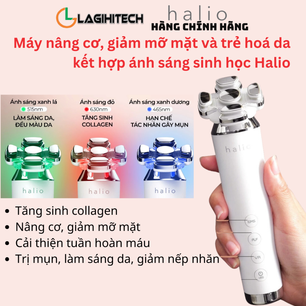 [LIVE] Máy Nâng Cơ Giảm Mỡ Mặt & Trẻ Hoá Da kết hợp Ánh Sáng Sinh Học Halio RevitaWave Skin Rejuvena