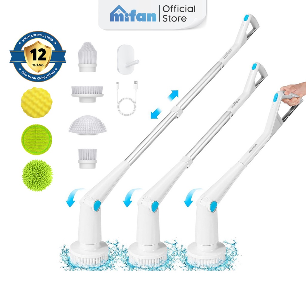  Chổi Cọ Điện Đa Năng Mifan C3 - Công suất 84W Chống nước IPX7 Pin sạc 2000mAh Kèm 7 đầu chổi - Bảo hành 12 tháng 
